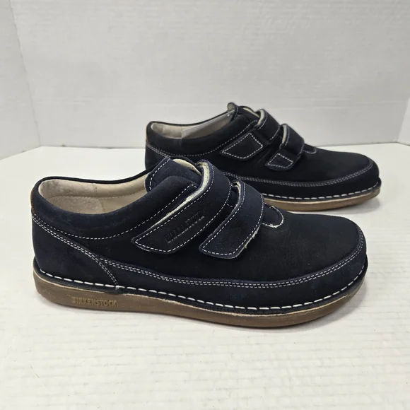 Birkenstock Unisex Tyler Oxford Velcro Closure Blue Suede Shoes EU 39 US W8 M6 - Picture 2 of 12
